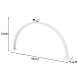 Halbmondförmige LED-Lampe in Weiß, 75 cm breit, 37 cm hoch, mit glattem, modernem Design und stabilen Füßen für eine stilvolle Beleuchtung