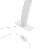 Moderne LED Halbmondlampe in elegantem Weiß, mit schlankem, gebogenem Design und praktischem Schalter für einfache Bedienung