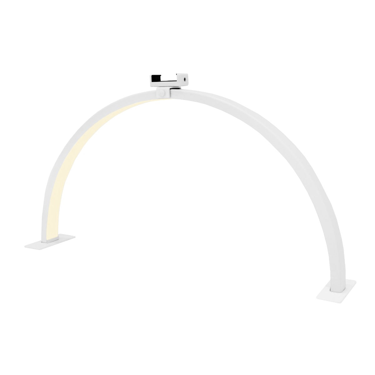 Halbmondförmige LED-Lampe in elegantem Weiß, mit sanfter Lichtquelle und modernem, minimalistischen Design, ideal für stimmungsvolle Beleuchtung