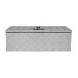 Robuster Aluminium-Werkzeugkasten in Silber mit rutschfester Oberflächenstruktur, ideal für die Aufbewahrung von Werkzeugen und Zubehör