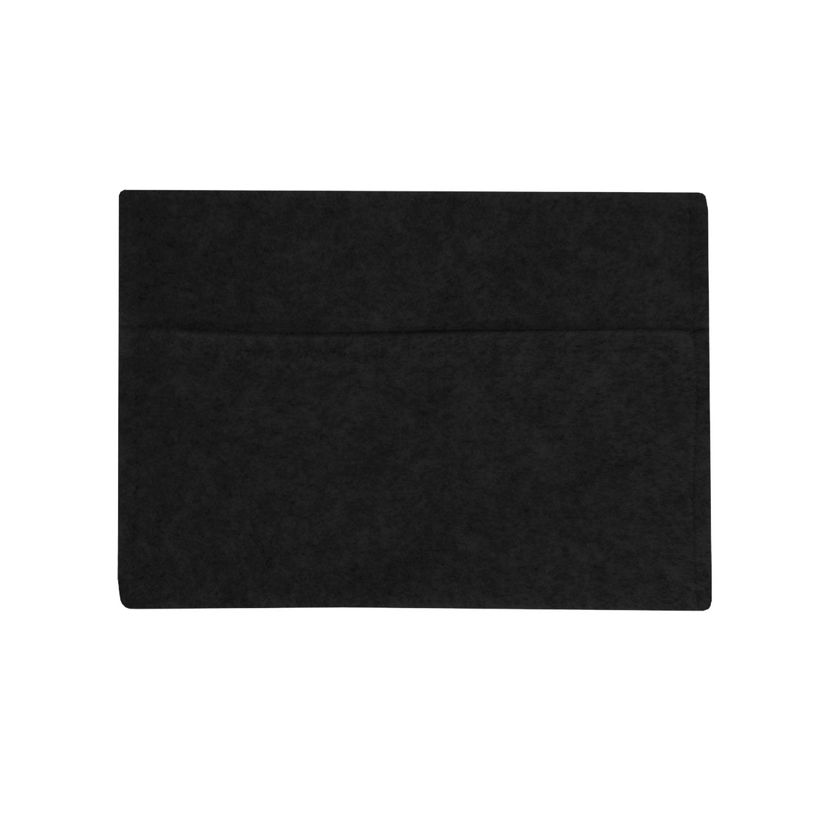 Schwarze Aufbewahrungstasche aus weichem, strapazierfähigem Material mit flacher Form und nahtlosem Design, ideal für Ordnung und Stil