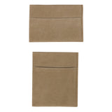 Beige Aufbewahrungstaschen aus weichem Material, rechteckige Form mit zwei praktischen Taschen auf der Vorderseite, ideal für Ordnung und Stil
