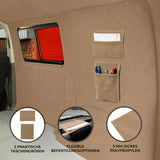 Beige Aufbewahrungstaschen aus 3 mm dickem Polypropylen mit flexiblen Befestigungsmöglichkeiten, ideal für die Organisation von Werkzeug und Dokumenten