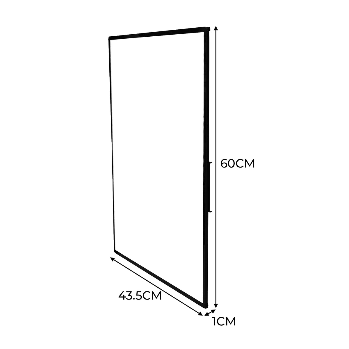 Schwarzer LED-Leuchtrahmen im DIN A2 Format, schlankes Design mit einer Dicke von 1 cm, ideal für beleuchtete Präsentationen und Werbung