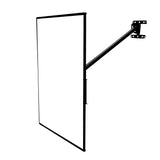 Schwarzer LED-Leuchtrahmen im DIN A1-Format, mit einer stabilen Wandhalterung und einem schlanken, modernen Design für effektive Präsentationen