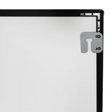 Schwarzer LED-Leuchtrahmen im DIN A2-Format mit silberner Halterung, ideal für beleuchtete Präsentationen und Werbeanzeigen