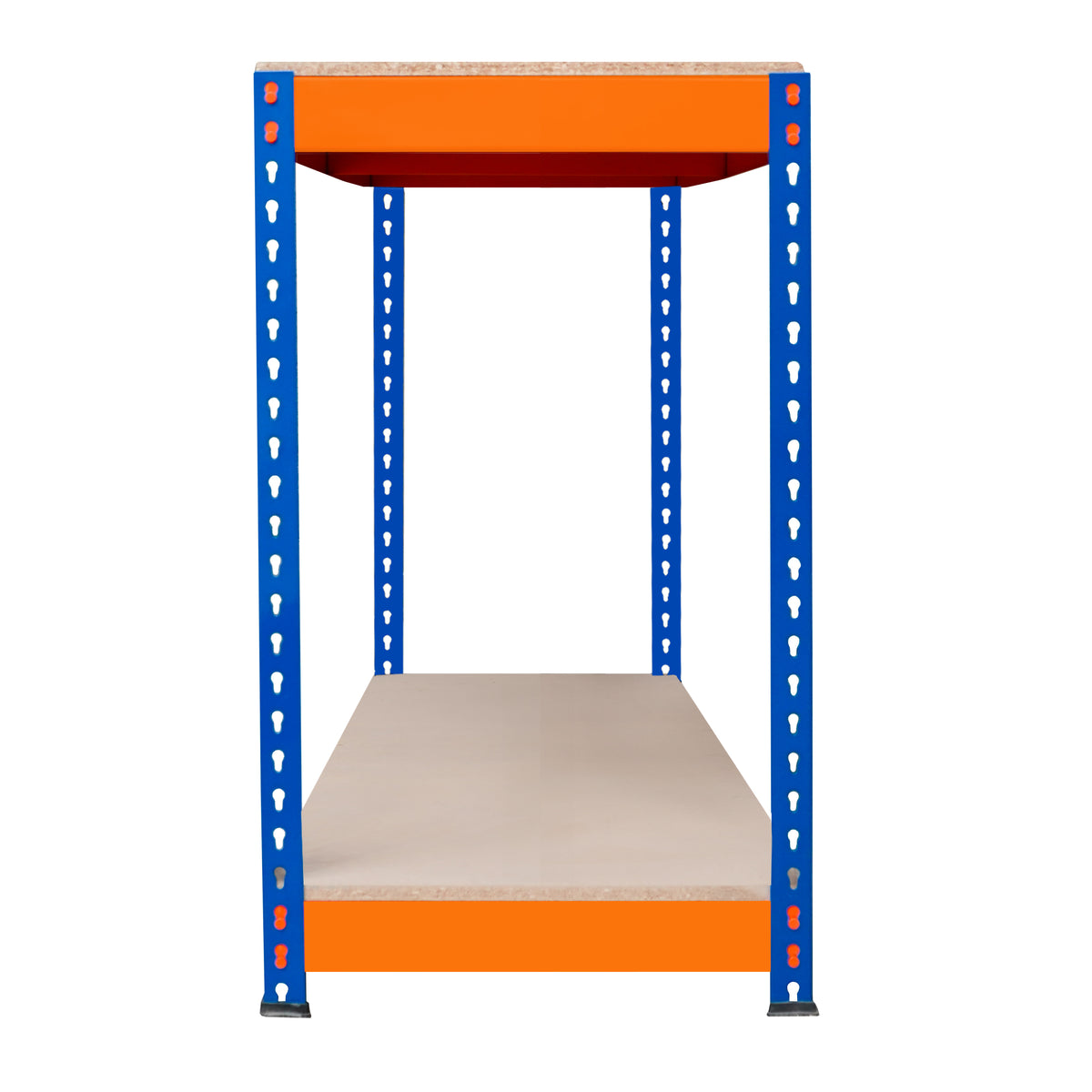 Zusätzlicher Regalboden für S-Rax Werkbank in orange und blau, 120cm x 60cm, mit stabiler Holzplatte und robustem Metallrahmen