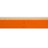 Robuste, dreistufige Werkbank in Orange mit einer stabilen Holzoberfläche, ideal für Werkstätten und Heimwerkerprojekte, Maße 180cm x 60cm x 90cm