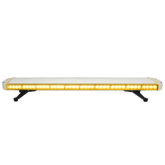 Bernsteinfarbenes LED-Notwarnlicht mit 1200 mm Länge, robustem Gehäuse, gleichmäßig verteilten Leuchten und stabilen Standfüßen für optimale Sichtbarkeit