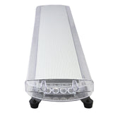 Bernsteinfarbenes LED-Notwarnlicht mit einem klaren Gehäuse, 1200 mm lang, flache Form, mit Bedienfeld und mehreren LED-Leuchten an der Vorderseite