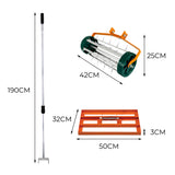 Rasenrakel in leuchtendem Orange mit 50 cm breiter Arbeitsfläche, rollender Rasenlüfter, stabiler Metallstiel, ideal für die Rasenpflege