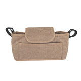 Gewebte beige Haustierwagen Fronttasche mit Klappe, zwei seitlichen Taschen und robusten Tragegriffen für zusätzlichen Komfort und Funktionalität