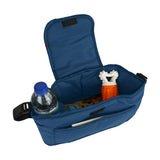 Marineblauer Haustierwagen mit Regenabdeckung, Fronttasche, Wasserflasche, Spielzeug und Snacks, aus strapazierfähigem Material, ideal für Ausflüge