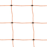 Oranges elektrisches Geflügelnetz mit schwarzen Knoten, aus robustem Material, ideal zum Schutz von Hühnern und anderen Tieren in Außenbereichen