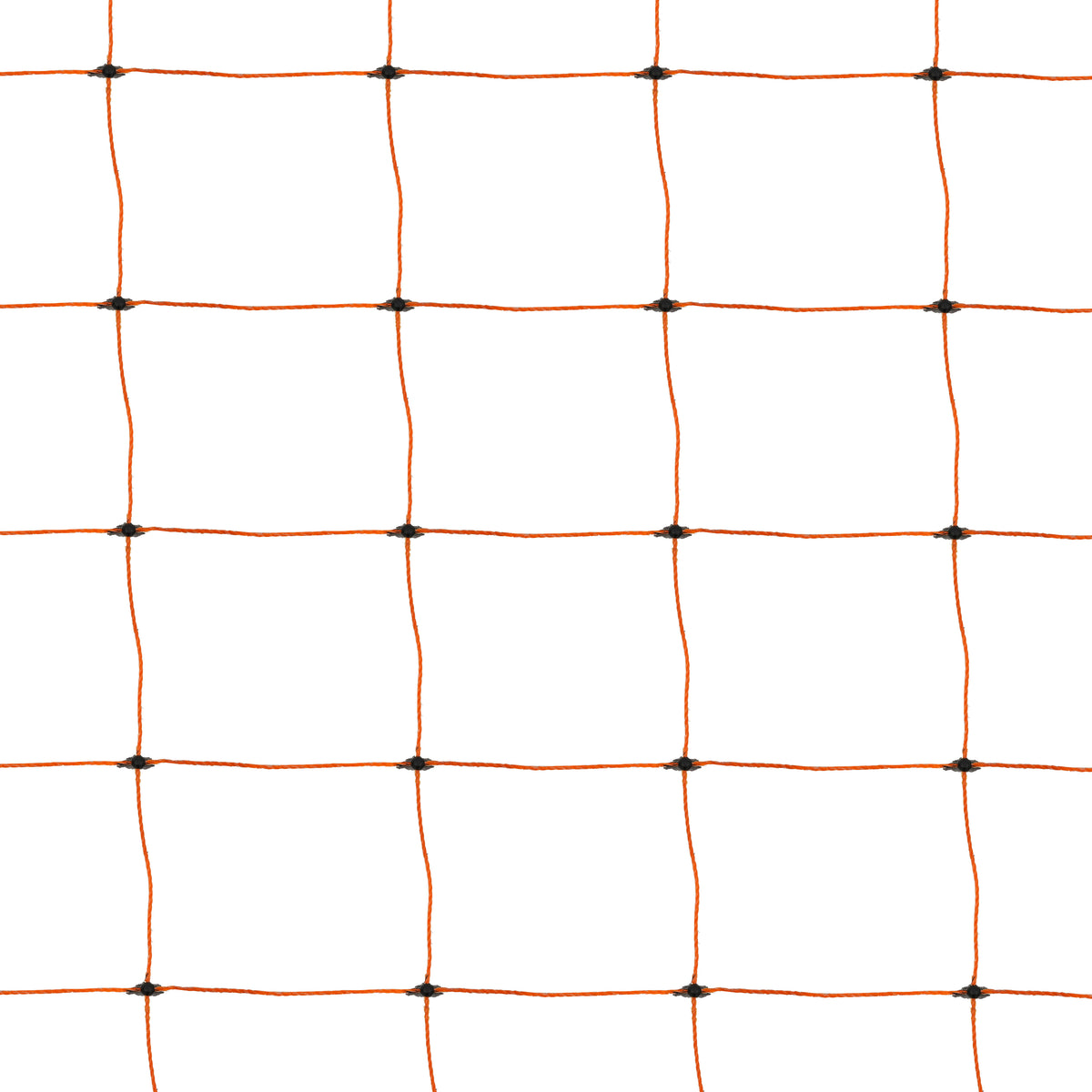 Elektrisches Geflügelnetz in orange mit gleichmäßigen quadratischen Maschen, ideal für die sichere Abgrenzung von Geflügelgehegen
