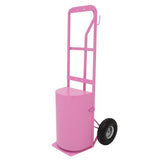 Tragbare Deluxe-Pferdedusche in leuchtendem Rosa mit stabiler Metallkonstruktion, runder Basis und robusten Gummirädern für einfache Mobilität
