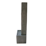 Elegante elektrische Wasseranlage "Harmony Falls" aus grauem Beton mit strukturiertem Finish, rechteckiger Basis und vertikalem Wassersäulen-Design