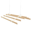 Elfenbeinfarbener Wäscheständer mit sechs Latten, aus Holz, mit Deckenrollen für platzsparendes Trocknen, elegante und praktische Lösung für jeden Raum