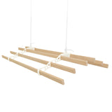 Elfenbeinfarbener 6-Latten-Wäscheständer aus Holz mit Deckenrollen, ideal zum Wäschetrocknen, schlichte, moderne Form und glatte Oberflächen