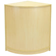 Eckiger Ladentresen aus hellem Ahornholz mit glatter Oberfläche, abgerundeten Kanten und modernem Design, ideal für Verkaufsräume und Empfangsbereiche