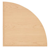 Eckiger Ladentresen aus hellem Ahornholz mit glatter Oberfläche, abgerundeter Ecke und feiner Holzmaserung, ideal für Verkaufsräume