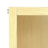 Eckiger Ladentresen aus hellem Ahornholz mit glatter Oberfläche, klaren Linien und modernem Design, ideal für Verkaufsräume und Empfangsbereiche