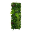 Künstliche Wandfliese in 50 cm x 150 cm mit üppigem grünem Blattwerk, verschiedenen Pflanzenarten und lebendigen Texturen für eine natürliche Atmosphäre