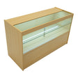 C1500 LED-Ladentheke aus hellem Ahornholz, mit gläserner Vitrine und integrierter Beleuchtung, ideal für den Einzelhandel und Ausstellungen