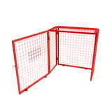 Zusammenklappbarer Gasflaschenschrank in leuchtendem Rot, aus robustem Metallgitter, ideal für sichere Lagerung von Gasflaschen, Maße 90cm x 80cm x 43cm