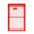 Zusammenklappbarer Gasflaschenschrank in leuchtendem Rot, aus robustem Metall mit Gitterstruktur, sicher verschließbar, ideal für Lagerung von Gasflaschen