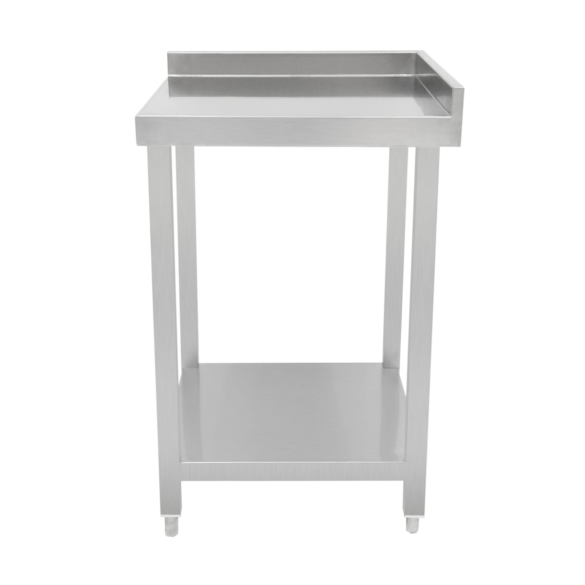 Modulare Cocktailbar-Eckeinheit aus Edelstahl, mit glatter, glänzender Oberfläche, rechteckiger Form und stabilen, quadratischen Beinen