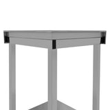 Modulare Cocktailbar-Eckeinheit aus silbernem Metall mit klaren Linien, ideal für stilvolle Partys und platzsparende Lösungen