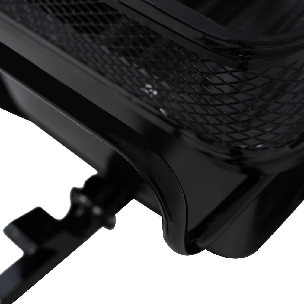 Kippbarer Anhänger für ATV/Quad in Schwarz, mit stabiler Metallkonstruktion, Netzgitter und robusten 4 Rädern für vielseitige Nutzung