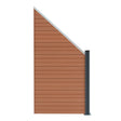 Braunes WPC Sichtschutzzaun Eckzaun Element mit schräger Oberkante, glatte Textur und robuste, wetterbeständige Materialien für Garten- und Terrassenschutz