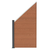 Brauner WPC Sichtschutzzaun Eckzaun mit Holzoptik, schräg geschnitten, stabiler grauer Pfosten, ideal für Garten- und Terrassengestaltung