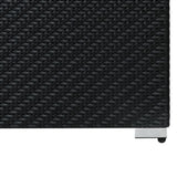 Schwarzes Rattan-Möbelset aus 6 modularen Teilen, mit geflochtener Textur und stabilen Füßen, ideal für moderne Außenbereiche
