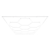 Zehn hexagonale LED-Leuchten in modernem, minimalistischen Design, aus hochwertigem Kunststoff, in strahlendem Weiß, ideal für stilvolle Raumbeleuchtung