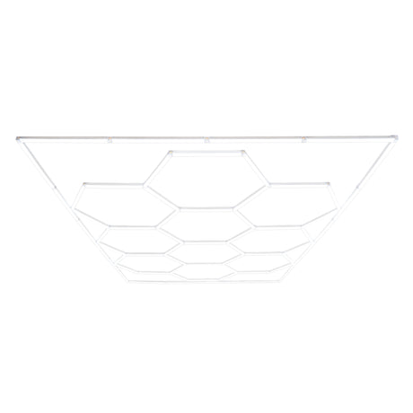 Zehn hexagonale LED-Leuchten in modernem, minimalistischen Design, aus hochwertigem Kunststoff, in strahlendem Weiß, ideal für stilvolle Raumbeleuchtung