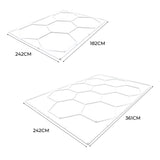 Zwei verschiedene Größen von hexagonalen LED-Leuchten in Weiß, ideal für moderne Innenräume, mit klaren Linien und elegantem Design