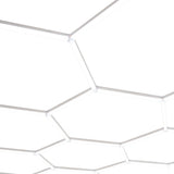 Zehn hexagonale LED-Leuchten in modernem Design, aus weißem Material mit glatter Oberfläche, ideal für kreative Raumgestaltungen