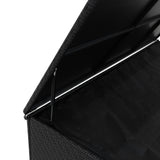 Schwarze Rattan Aufbewahrungsbox mit 700L Volumen, robustes Design, eleganter Look, ideal für Gartenmöbel und Außenbereiche