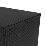 Schwarze Rattan Aufbewahrungsbox mit strukturiertem Gewebe, rechteckig, ideal für Gartenmöbel, robust und wetterbeständig