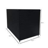 Schwarze Rattan-Aufbewahrungsbox, 155 cm lang, 80 cm breit und 98 cm hoch, mit strukturiertem Gewebe und stabilen Füßen für Gartenmöbel