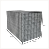 Modulares 7-teiliges Rattan-Möbelset in Grau mit einer praktischen Aufbewahrungsbox, rechteckig, wetterfest, mit strukturierter Oberfläche und stabilen Füßen