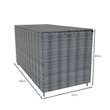 Modulares 6-teiliges Rattan-Möbelset in Grau mit 700L Aufbewahrungsbox, rechteckig, geflochtene Textur, ideal für Garten und Terrasse