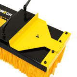 Blockbesen für Gabelstapler mit robustem, gelben Borstenkopf und schwarzem Metallrahmen, ideal für effizientes Kehren von großen Flächen