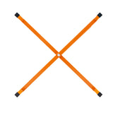 Dreieckiger Mörtelbrettständer in leuchtendem Orange, 500 mm hoch, mit stabilen Gummifüßen für sicheren Halt auf verschiedenen Oberflächen