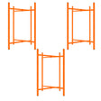 Drei Mörtelbrettständer in leuchtendem Orange, 750 mm hoch, mit stabilen, rechteckigen Rohren und einem robusten, funktionalen Design