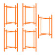 Fünf orangefarbene Mörtelbrettständer, jeweils 750 mm hoch, mit stabilen Querstangen und robustem Design, ideal für Bauprojekte und Handwerksarbeiten