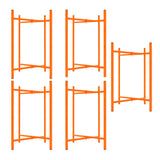 Fünf orangefarbene Mörtelbrettständer, jeweils 750 mm hoch, mit stabilen Querstangen und robustem Design, ideal für Bauprojekte und Handwerksarbeiten